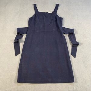 LOFT Women’s Dark Blue Sleeveless Square neck Mini Dress, back zipper, size 4